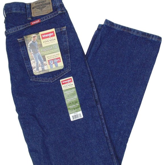 Wrangler Original Men's Jeans I Five Star Regular 100% Cotton Fit Jeans - Picture 6 of 12